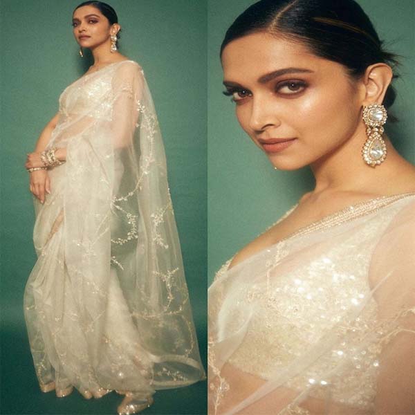 Deepika Padukone inspired saree for Saraswati puja