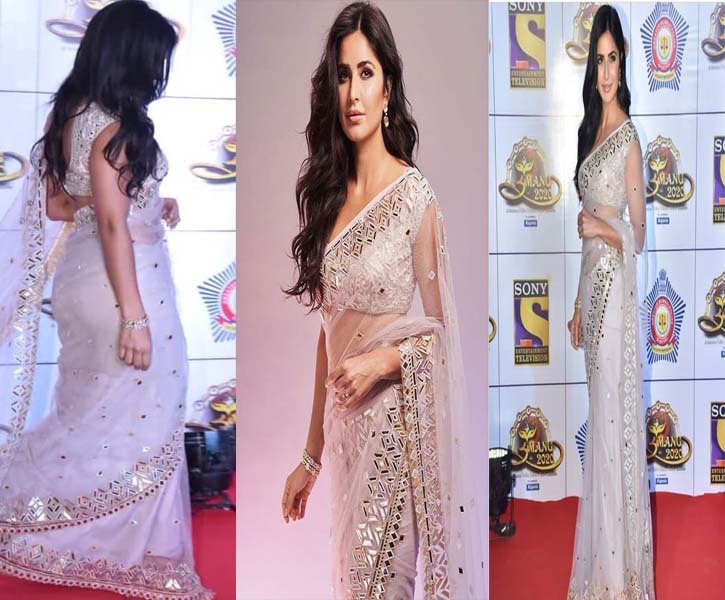 Katrina Kaif style saree for Saraswati puja