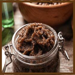 coffee face scrub to exfoliate skin